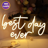 Best day ever Neon Sign Yellow